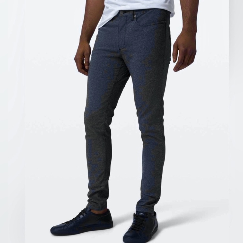 NWT Lululemon Men's Size 34 ABC Skinny 32"L Tech Canvas Heathered Navy